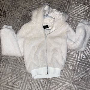 Women’s Faux Fur Zipper Jacket With Hood Size S